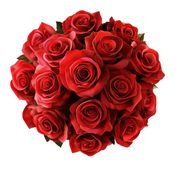 AI Image A vibrant cluster of scarlet roses against a stark black canvas evokes feelings of warmth