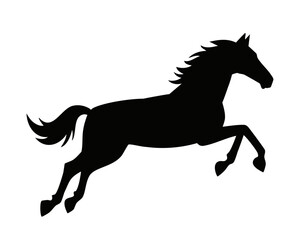 走る馬のシルエット素材（午年・干支イラスト）
