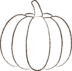 line vector illustration of a pumpkin. hand drawn autumn pumpkin. cozy fall harvest.