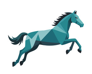 ポリゴンスタイルの馬 シルエット（午年・干支イラスト）
