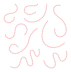 curved line set. Spiral dotted line arrow. Seamless pattern of continuous wavy lines. Abstract black lines wave curve motion. Wave ornament pattern