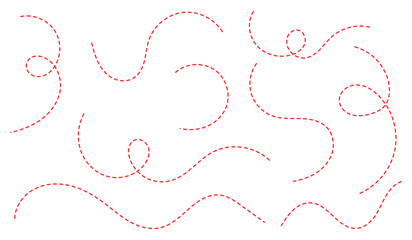 curved line set. Spiral dotted line arrow. Seamless pattern of continuous wavy lines. Abstract black lines wave curve motion. Wave ornament pattern
