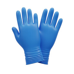 Obraz premium Pair of blue nitrile gloves isolated on transparent background, offering hand protection