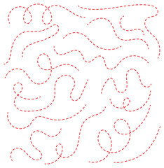 Hand drawn curve dotted line, Spiral dotted line . Dashed hand drawn line icon set . eps 10