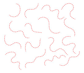 Hand drawn curve dotted line . dashed hand drawn squiggle loopy line set . vector icon .