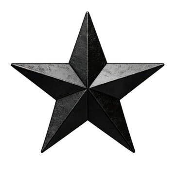 AI Image A striking depiction of a five pointed star in darkened metallic tones against an inky