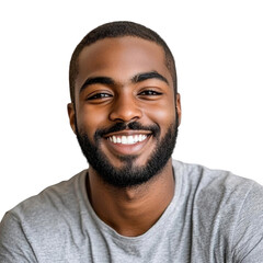 Obraz premium AI Image Portraying a Confident Black Man with a Beard Against a Solid Black Background Evoking