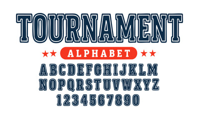 Tournament  Sports Alphabet Editable Vector illustration Typography, 