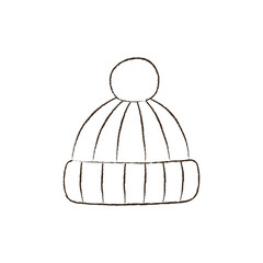 line vector illustration of a cap. hand drawn autumn cap. cozy fall accessory.
