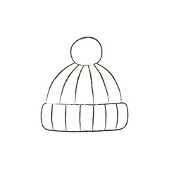 line vector illustration of a cap. hand drawn autumn cap. cozy fall accessory.