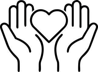 Obraz premium a-line-art-design-showing-a-heart-floating-above.
