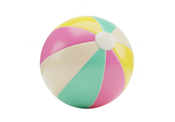 Colorful beach ball isolated on transparent background