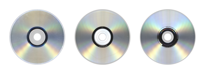 Three Compact Discs Pack — Shiny Optical Data Media, Transparent
