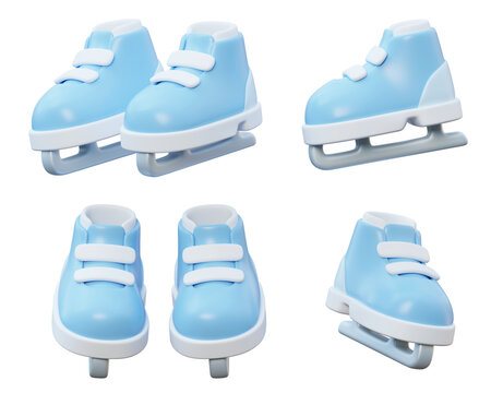 cartoon style ice skate 3D icon graphic