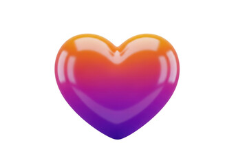Gradient heart icon isolated on transparent background
