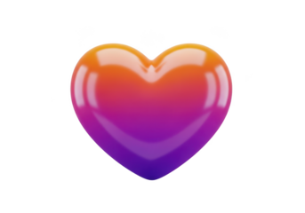 Gradient heart icon isolated on transparent background