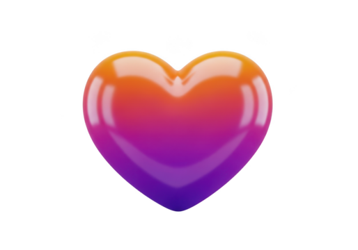 Gradient heart icon isolated on transparent background