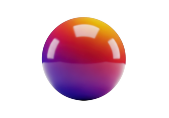 Gradient sphere isolated on transparent background