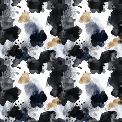 Abstract Watercolor Pattern: A visually striking abstract design with a seamless repeating pattern. Featuring organic forms, intricate textures, and a dynamic interplay of ink and water.