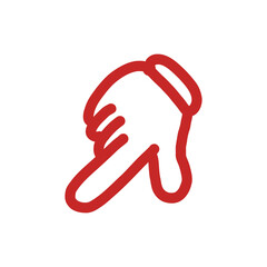 Downward Pointing Hand Icon / 下向きを指す手のアイコン（案内・強調・クリック誘導）