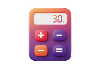 3d calculator icon isolated on transparent background