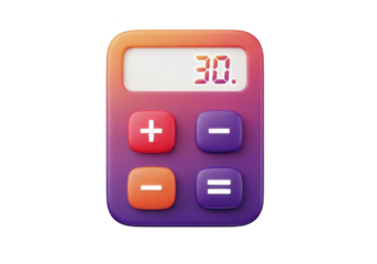 3d calculator icon isolated on transparent background