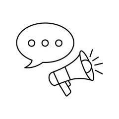 Vector art of megaphone and speech bubble icon