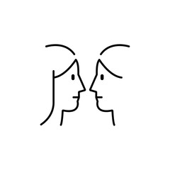 Two Faces in Profile

