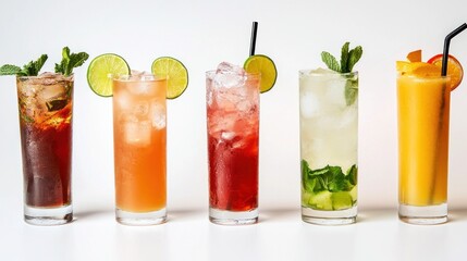 Colorful cocktails display