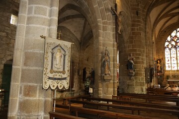 Eglise Saint Ronan, &eacute;glise de style gothique, village de Locronan, d&eacute;partement du Finist&egrave;re, Bretagne, France