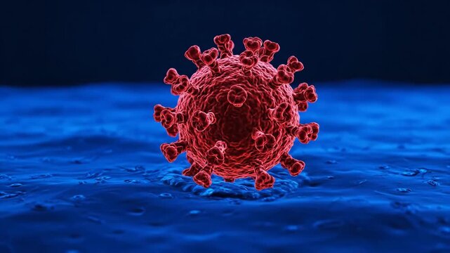 Microscopic View of Virus Cell Infection on Body at Cellular Level