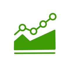 Line Graph with Data Points Icon / 折れ線グラフのアイコン（データ分析・統計のシンボル）
