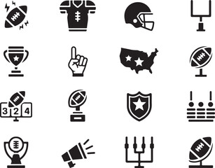 Obraz premium American football icons celebrate victory, competition, and sport.