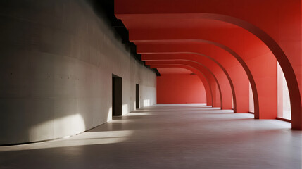National Day red arch architecture art space light and shadow background