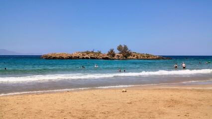 beach witch view on a small island - Crete