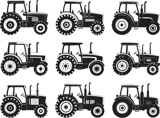Fototapeta premium Modern tractor collection for agriculture and industry
