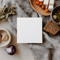 blank mockup of a minimalist food template with space for text and images