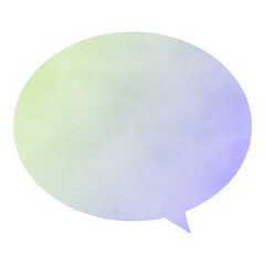 水彩風のグラデーションカラー吹き出し　曲線2