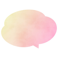 水彩風のグラデーションカラー吹き出し　もこもこ2