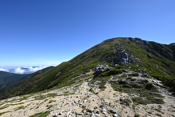 Fototapeta premium Climbing Mt. Kiso-Komagatake, Nagano, Japan