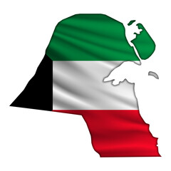 Flag Kuwait in the form of a map