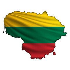 Flag Lithuania in the form of a map