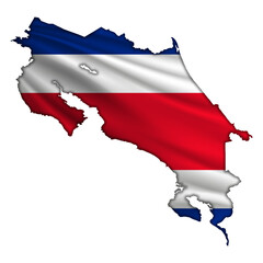 Flag Costa Rica in the form of a map