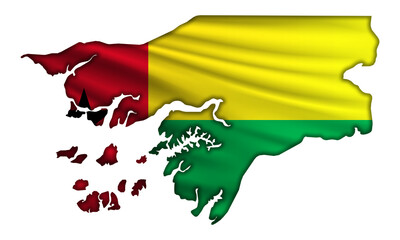 Flag Guinea-Bissau in the form of a map