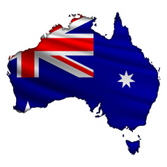 Flag Australia in the form of a map