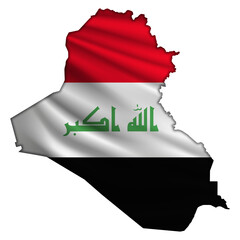 Flag Iraq in the form of a map