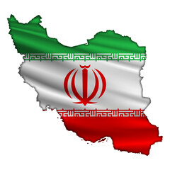 Flag Iran in the form of a map
