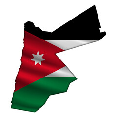 Flag Jordan in the form of a map