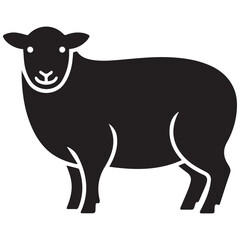 Black sheep silhouette standing profile view silhouette