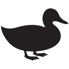 Black silhouette of a duck silhouette